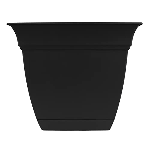 HC Companies 12 Inch Eclipse Square Planter with Saucer