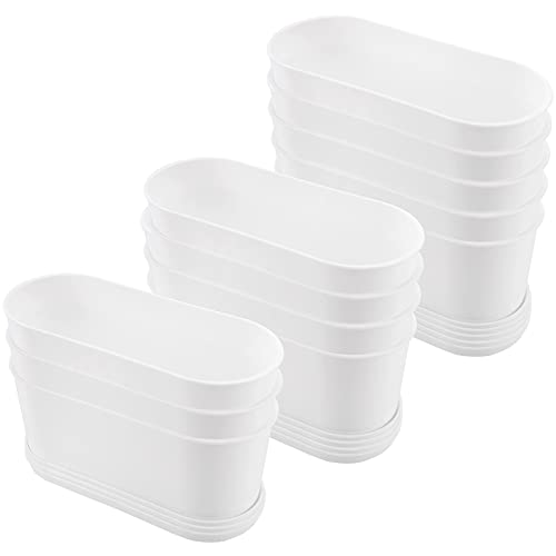 12 Pack White Rectangle Flower Plant Pot