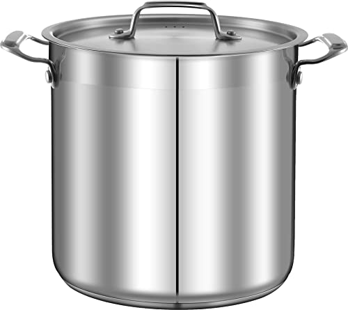 NutriChef 24 Quart Stainless Steel Cookware Stock Pot