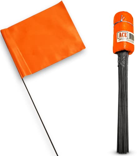 Orange Marking Flags - Perfect For Yard and Lawn Projects