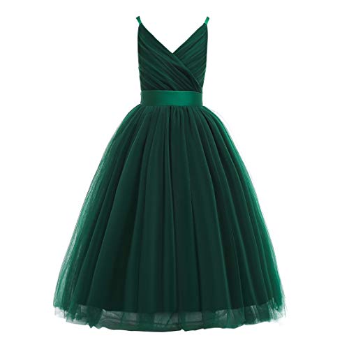 Glamulice Emerald Green Flower Girls Bridesmaid Dress
