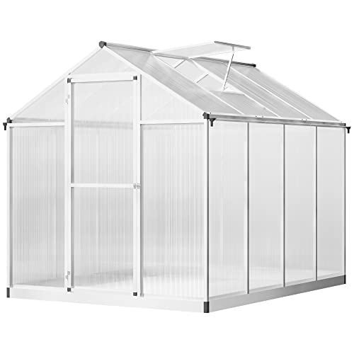 Outsunny 8' x 6' Walk-in Polycarbonate Greenhouse for Winter