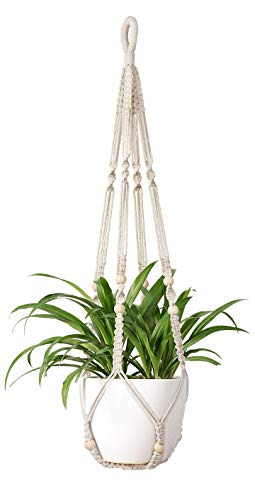 Macrame Plant Hanger with Wood Beads