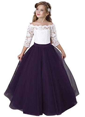 Kids Lace Pageant Ball Gown Dress