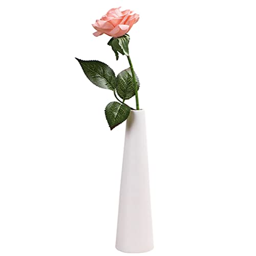 Tall White Ceramic Flower Vase