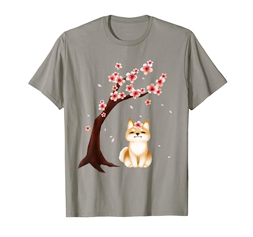 Shiba Inu Dog Cherry Blossom T-Shirt