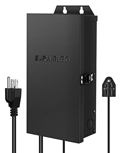 Suraielec Low Voltage Landscape Transformer with Timer and Photocell Sensor