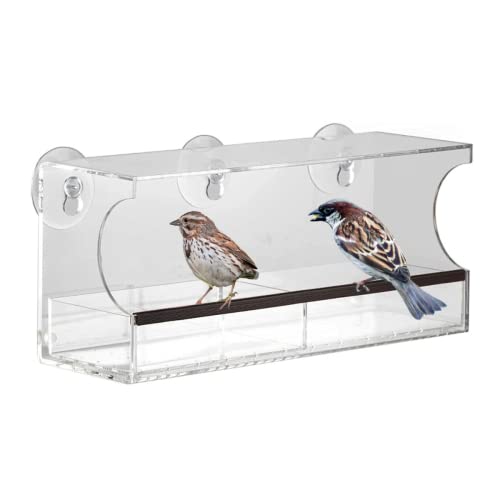 Weatherproof Outdoor Deluxe Clear Window Bird Feeder