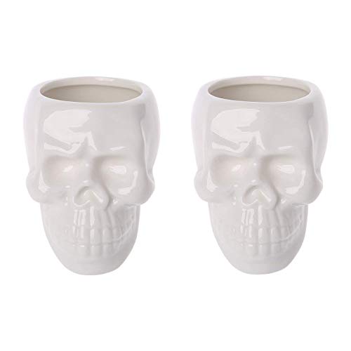 White Ceramic Skull Capita Planter
