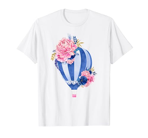Cute Hot Air Balloon Flower Art T-Shirt