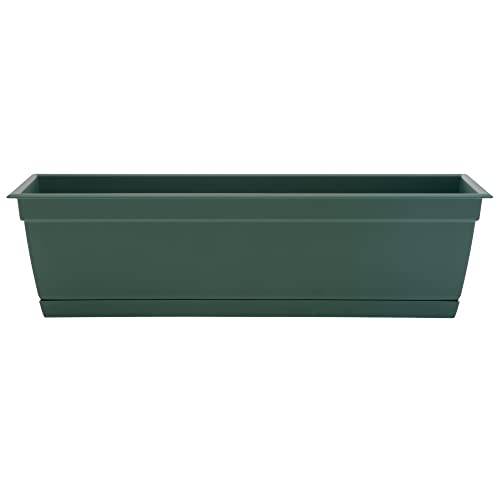 Bloem Dayton Window Box Planter 24" Turtle Green