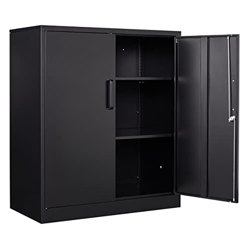 Locked Steel Cabinet with Adjustable Shelves - Durable and Secure Metal Storage Cabinet