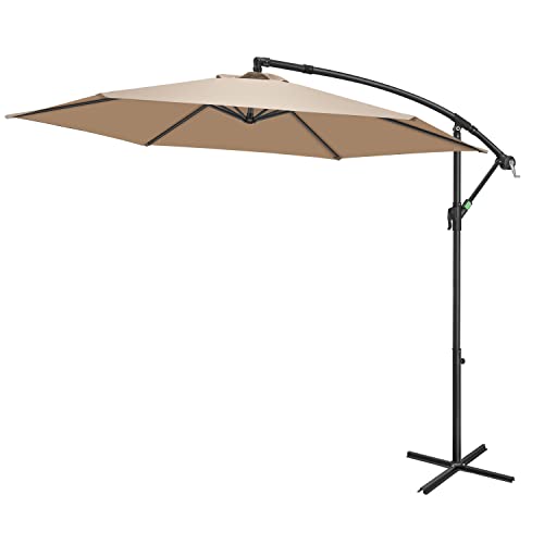 Large Hanging Market Umbrella with Crank & Cross Bar