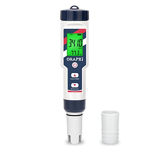 ORAPXI pH Salinity Tester 5 in 1 pH Salt TDS EC Temp Meter
