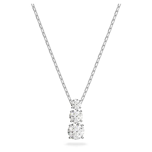 Elegant Swarovski Trilogy Necklace with Round Crystal Pendant
