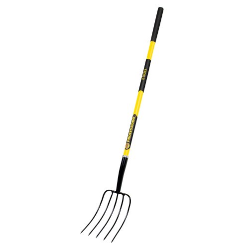 Truper Manure Fork - Fiberglass Handle, Non Slip Grip