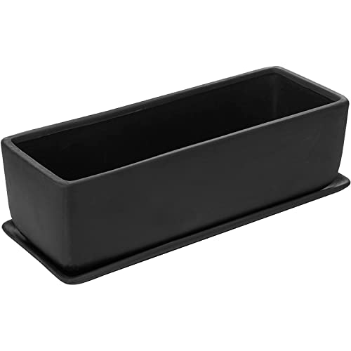 Matte Black Ceramic Indoor Plant Pot