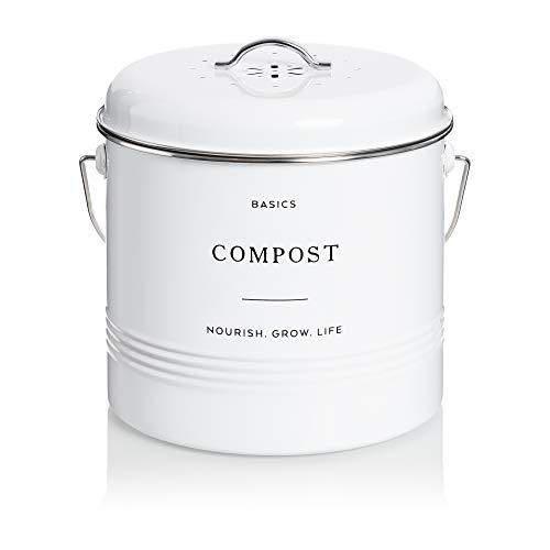 Stylish White Countertop Compost Bin