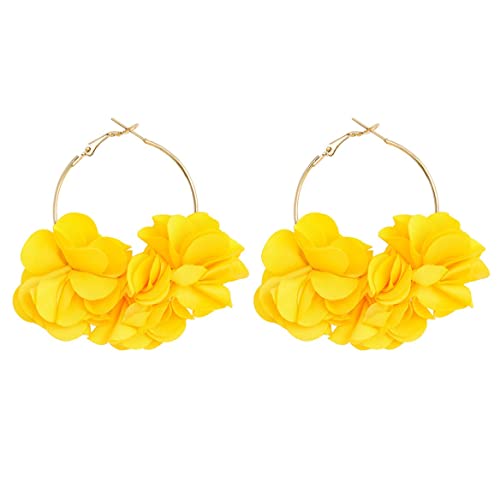 Flower Cluster Hoop Earrings