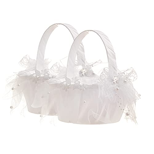 Flower Girl Baskets for Wedding - Set of 2