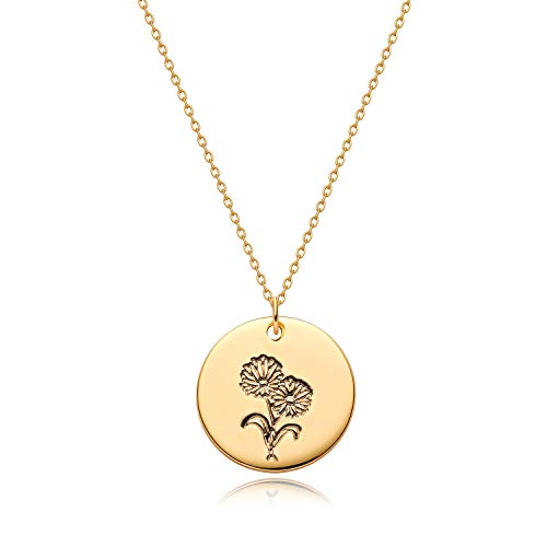 MYEARS Birth Flower Necklace in Gold