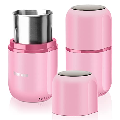 COOL KNIGHT Herb Grinder - Fast Electric Spice Herb Coffee Grinder - Pink
