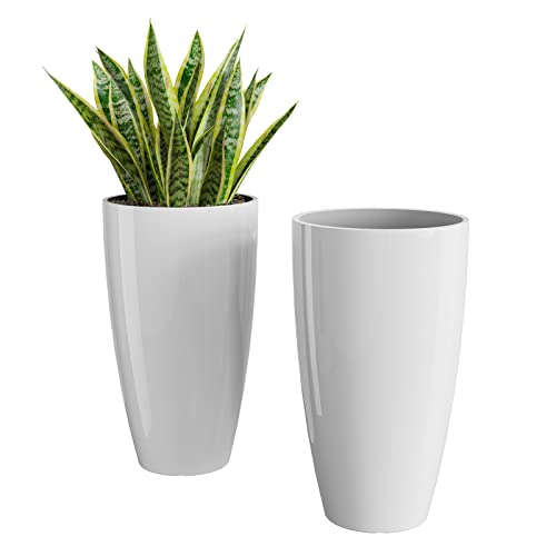 Tall Planters for Outdoor Plants Set of 2