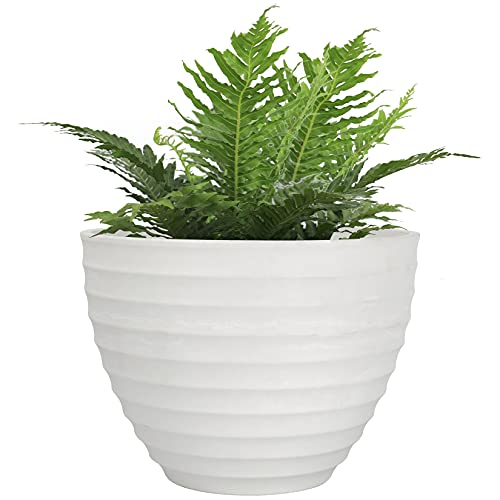 LA JOLIE MUSE Flower Pot - 10.2 Inch Fluted Plant Pot