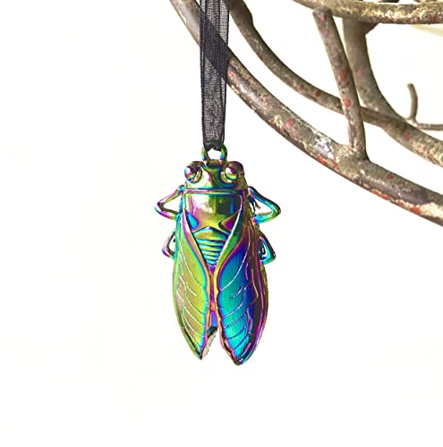 Enchanted Leaves Rainbow Cicada Ornament