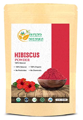 Organic Hibiscus Flowers Powder for Hair, Skin, and Women's Health