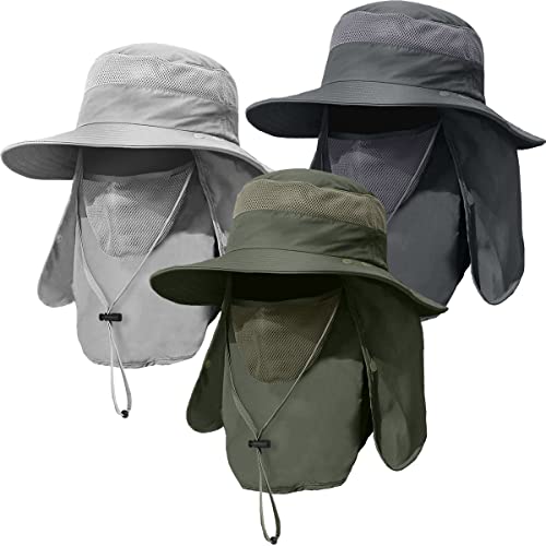 3 Pack Mens Outdoor Wide Brim Fishing Hat