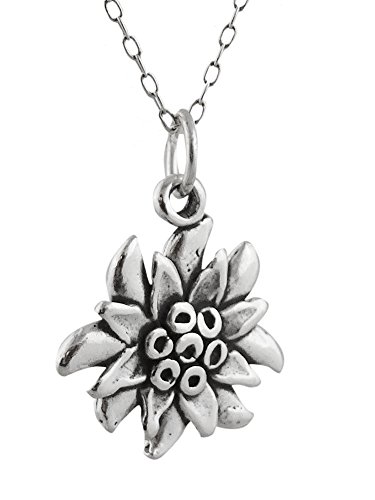 Floral Charm Necklace with Sterling Silver Chain