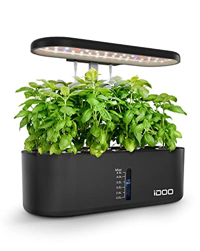 iDOO Hydroponics Growing System: Indoor Herb Garden with LED Grow Light