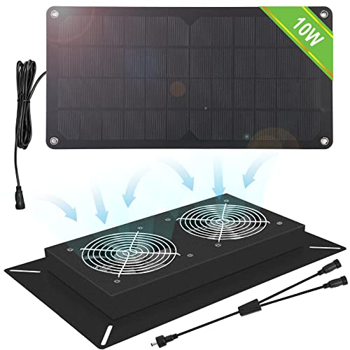 10W Solar Powered Dual Fan Kit for Small Spaces