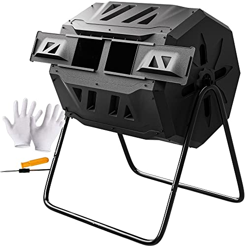 F2C Outdoor Dual Chamber Tumbling Composter 43 Gallon