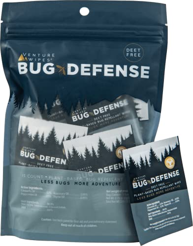 Bug Repellent Wipes - Essential Oils, DEET-Free, 15 Count