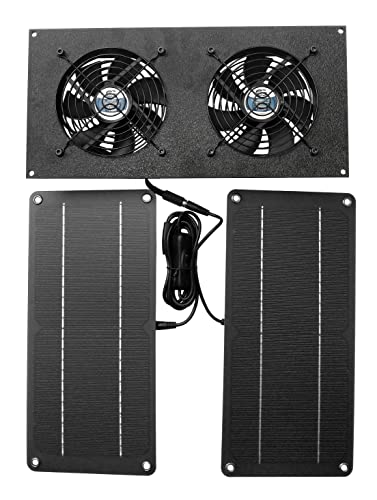 Solar Powered Dual Fan Kit for Small Enclosures