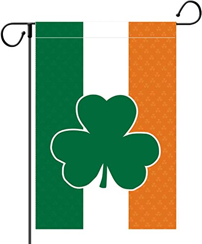 Burlap Irish Flag with Shamrock Garden Flag Banner - Charming and Durable