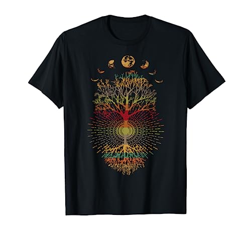 Moon Phases Retro Tree of Life T-Shirt