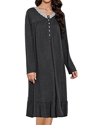 MZROCR Long Sleeve Nightgowns for Women