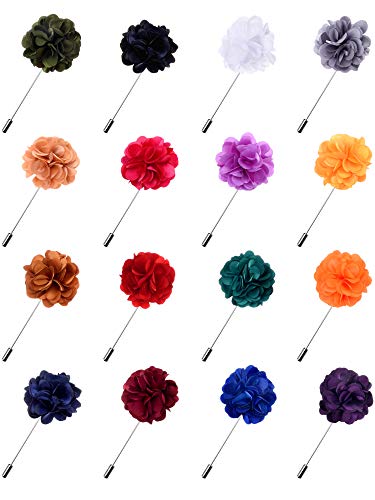 16 Pieces Flower Men's Lapel Pins