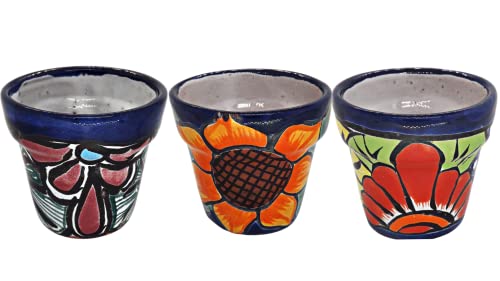 MEXTEQUIL - Mexican Pottery Planters - Set of 3 Pieces