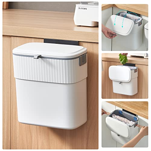 ELPHECO Hanging Trash Can with Lid - Compact and Convenient
