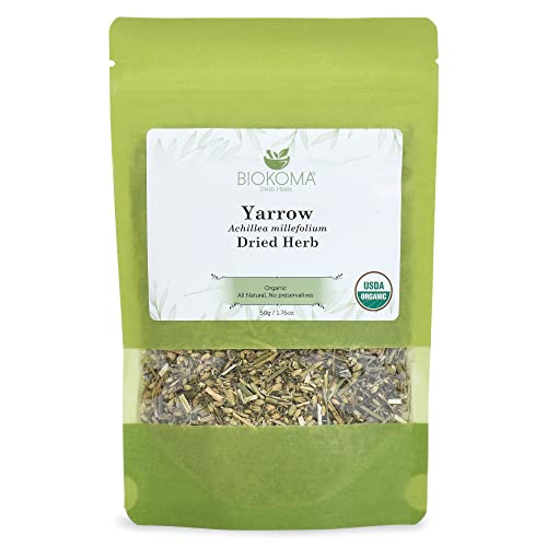 Pure and Organic Biokoma Yarrow Dried Herb - Versatile and All-Natural
