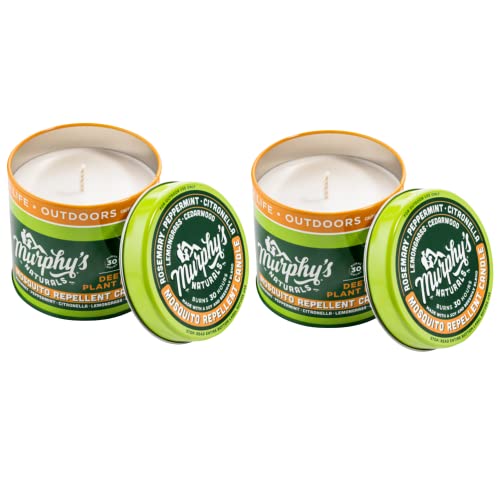 Mosquito Repellent Candle | DEET Free | Made with Essential Oils | 30 Hour Burn Time | 2 Pack