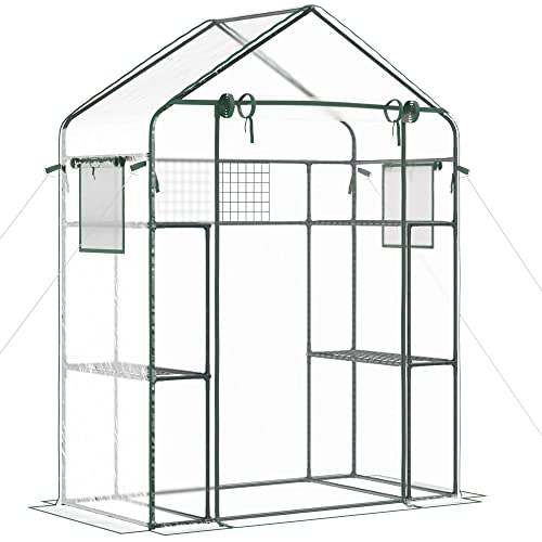 Outsunny Mini Greenhouse with Mesh Door & Windows