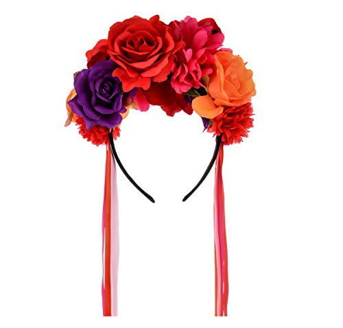 Floral Fall Day of the Dead Flower Crown Headband