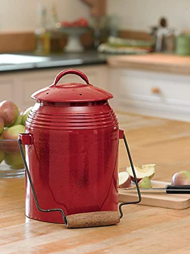 Rustic Farmhouse Style Compost Bin Kitchen Waste Countertop Pail