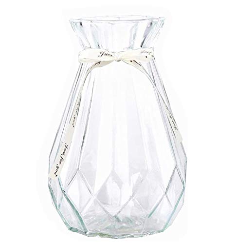Geometric Faceted Clear Glass Vase