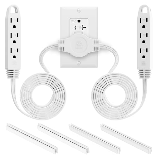 K KASONIC 3 Prong Twin Extension Cord Power Strip